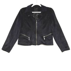 Odyn Faux Suede Fringe Jacket Women's S Western Cowgirl Black Whisigoth Festival